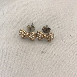 Gold & Silver Bow Stud Earrings